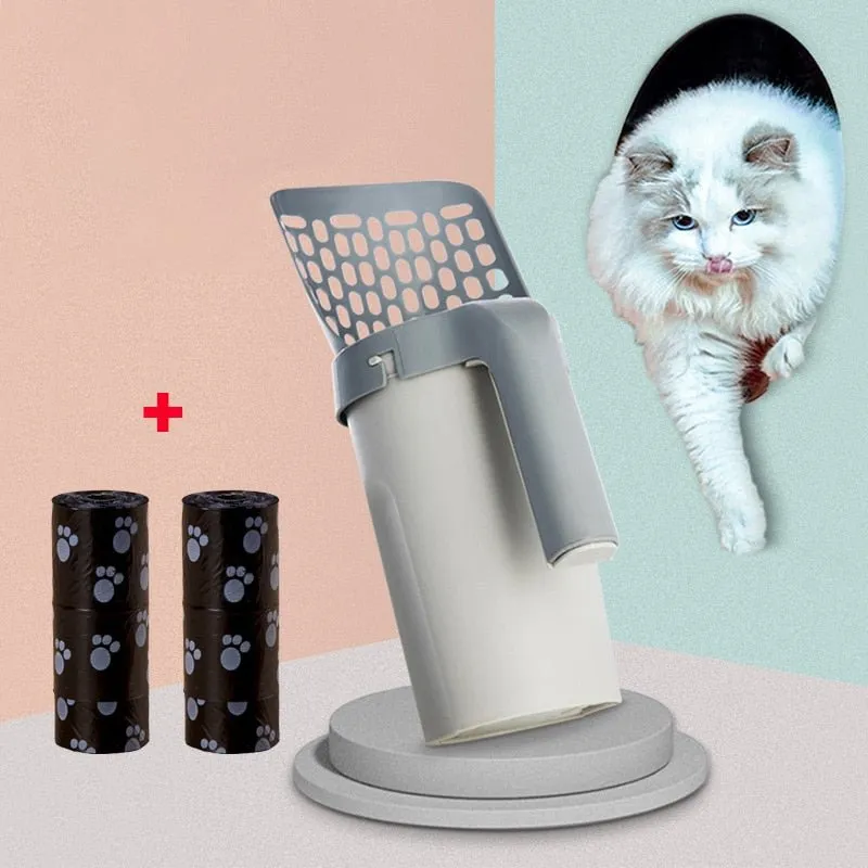 Cat Litter Shovel, Pet Litter Sifter, Sand Cleaning Pet Scooper with Waste Container