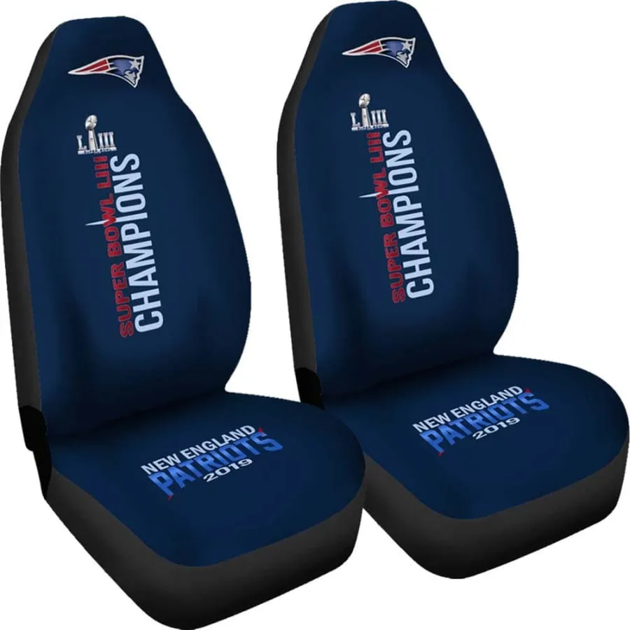 patriots Car Seat Covers 2pcs| Nfl Super Bowl LIII champions Auto Accessory