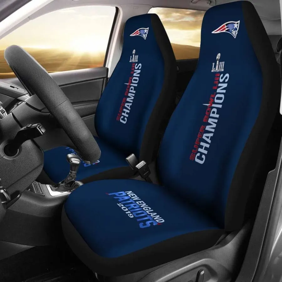 patriots Car Seat Covers 2pcs| Nfl Super Bowl LIII champions Auto Accessory