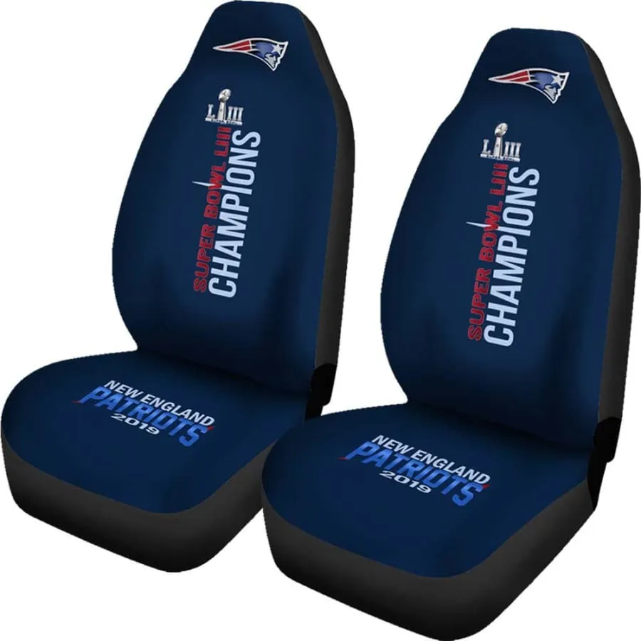 patriots Car Seat Covers 2pcs| Nfl Super Bowl LIII champions Auto Accessory