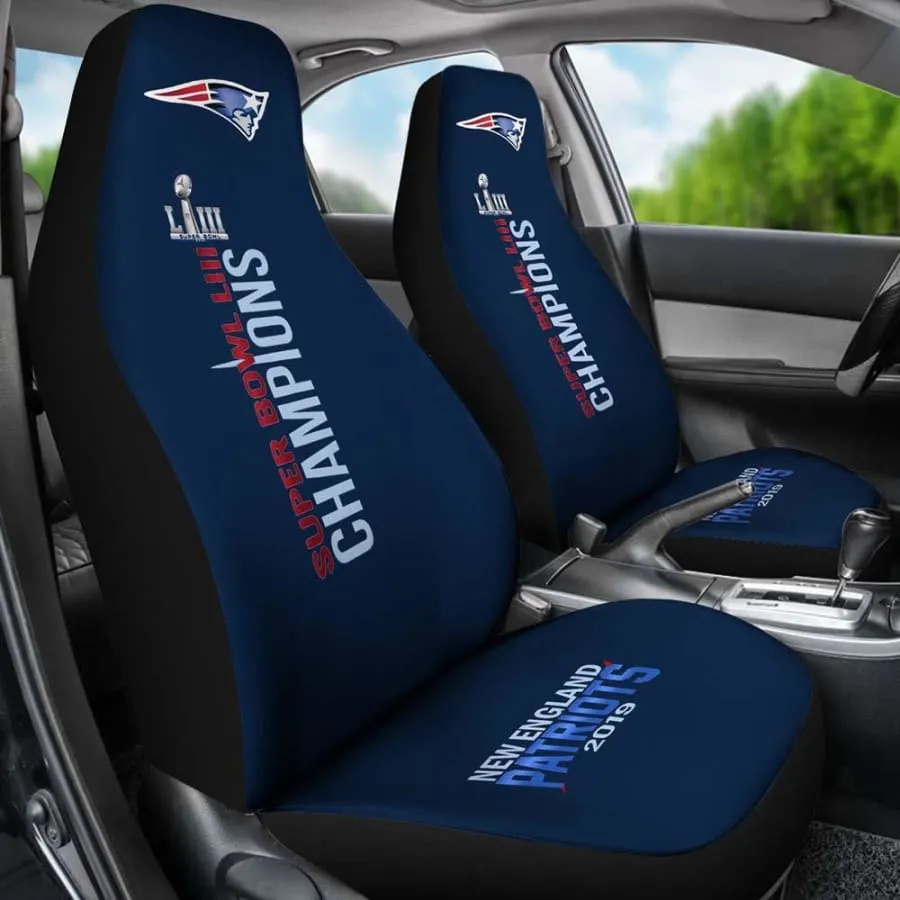 patriots Car Seat Covers 2pcs| Nfl Super Bowl LIII champions Auto Accessory