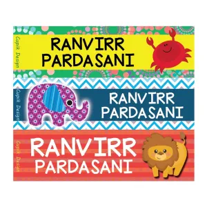 Personalised Baby Animals 2 Waterproof Stickers - Rectangular