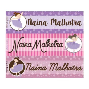 Personalised Ballerina Waterproof Stickers - Rectangular
