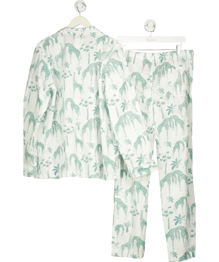 Woodstock Laundry Green Giraffe Long Pyjamas UK L