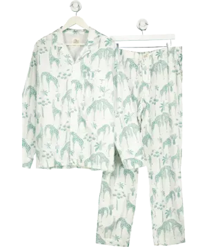 Woodstock Laundry Green Giraffe Long Pyjamas UK L